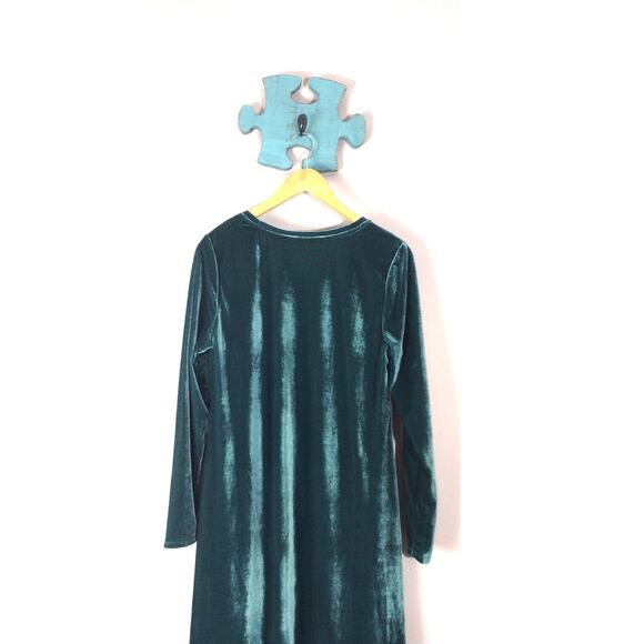 Soft Surroundings Short Santiago Knee Length Emerald Green Velvet Dress M - Picture 15 of 16